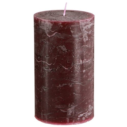 Floristik24 Vienspalvės žvakės Burgundijos stulpinės žvakės 70×120mm 4 vnt