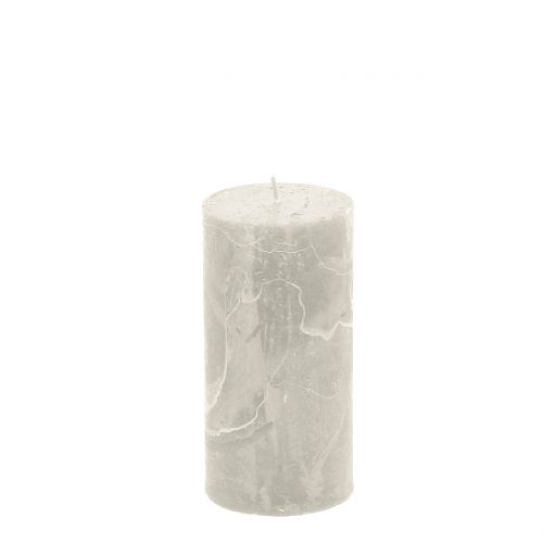 Floristik24 Vienspalvės žvakės pilkos 50x100mm 4 vnt