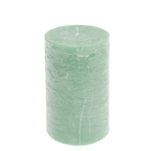Floristik24 Vienspalvės žvakės šviesiai žalios 85x150mm 2 vnt