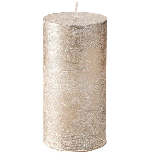 Floristik24 Vienspalvės žvakės platinos 50x100mm 4 vnt