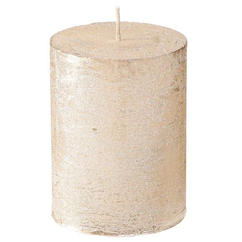 Floristik24 Vienspalvės platininės žvakės 60x80mm 4vnt