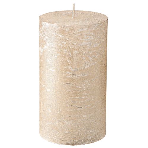 Floristik24 Vienspalvės platininės žvakės 85x150mm 2vnt