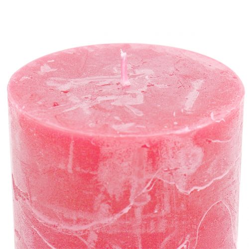 daiktų Vienspalvės rožinės žvakės 60x80mm 4vnt