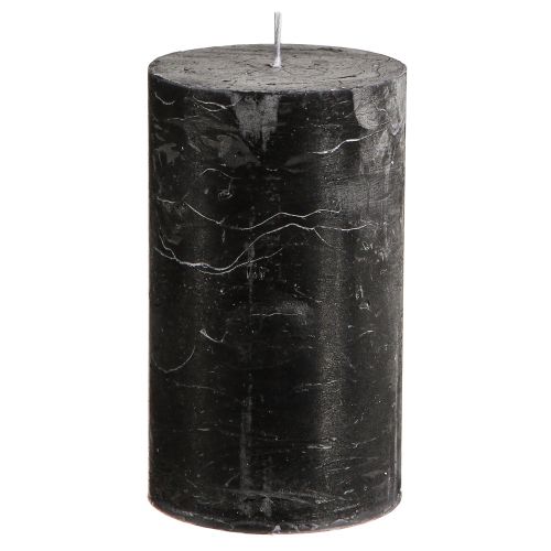 Vienspalvės žvakės juodos stulpinės žvakės 70×120mm 4 vnt