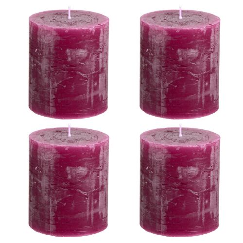 daiktų Vienspalvės žvakės Uogų stulpo žvakės violetinės 70×80mm 4 vnt.