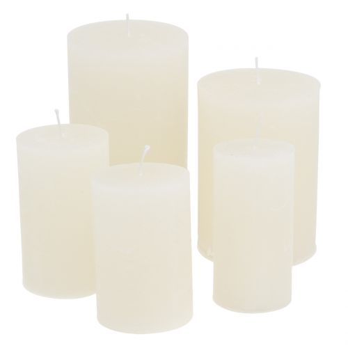 Floristik24 Vienspalvės baltos skirtingų dydžių žvakės