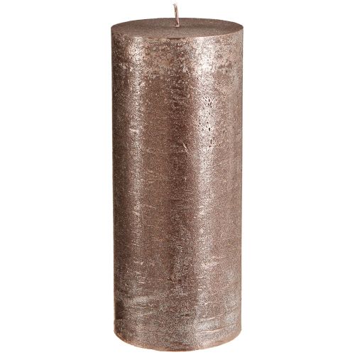 Floristik24 Vienspalvės stulpinės žvakės varinės 85mmx200mm 2 vnt