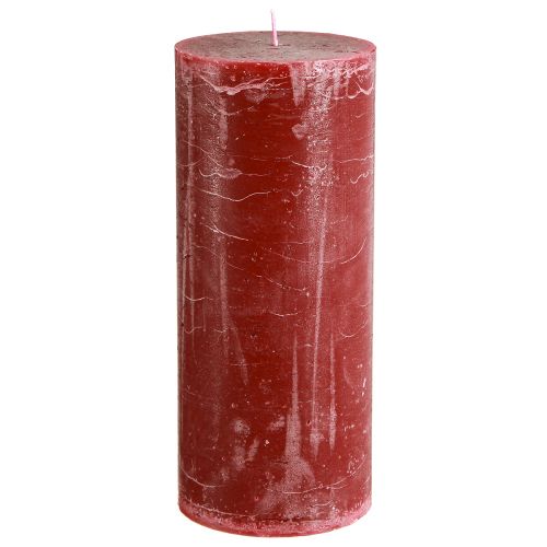 Floristik24 Vienspalvės stulpinės žvakės tamsiai raudonos 85x200mm 2 vnt