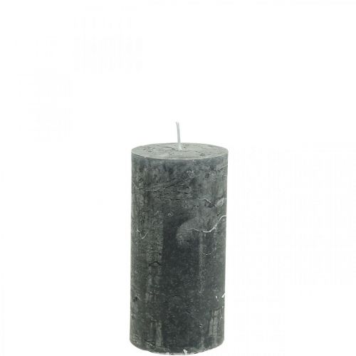 Vienspalvės žvakės antracito stulpinės žvakės 50×100mm 4vnt