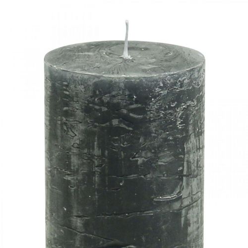 daiktų Vienspalvės žvakės antracito stulpinės žvakės 60×100mm 4vnt