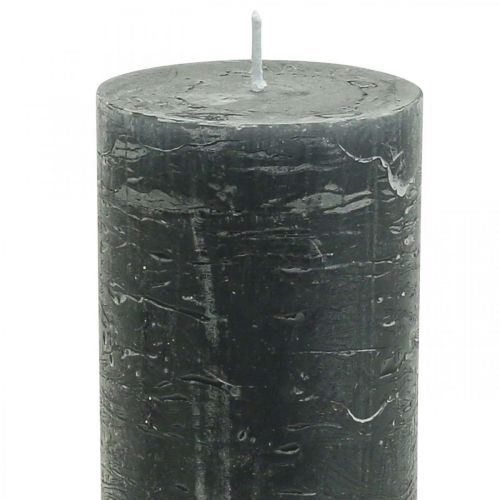 daiktų Vienspalvės žvakės antracito stulpinės žvakės 60×80mm 4vnt