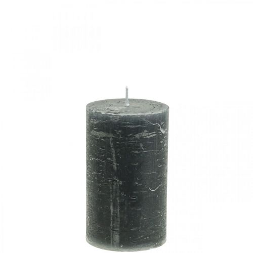Floristik24 Vienspalvės žvakės antracito stulpinės žvakės 60×80mm 4vnt