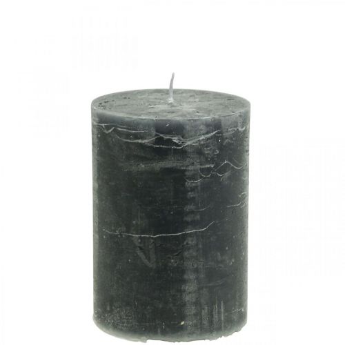 Vienspalvės žvakės antracito stulpinės žvakės 85×120mm 2vnt