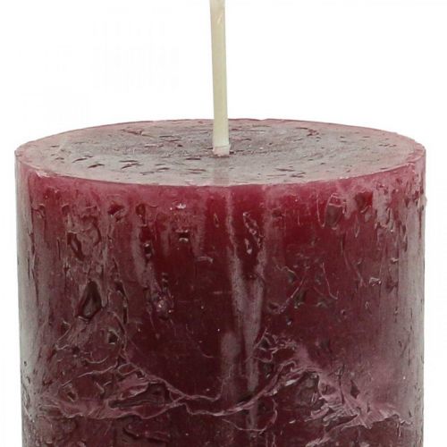 daiktų Vienspalvės žvakės Burgundy Rustic Safe Candle 110×60mm 4 vnt.