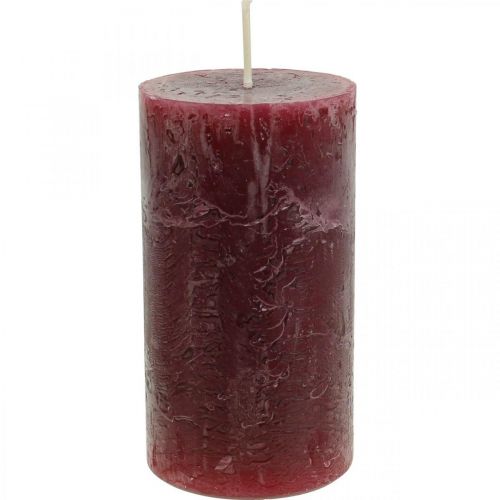 daiktų Vienspalvės žvakės Burgundy Rustic Safe Candle 110×60mm 4 vnt.