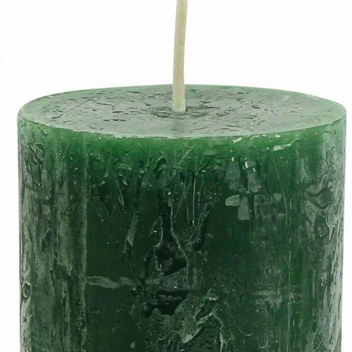 daiktų Vienspalvės žvakės Tamsiai žalios stulpinės žvakės 60×110mm 4vnt