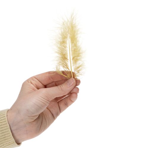 daiktų Tikros plunksnos rankdarbiams, šviesiai geltonos spalvos, 5–10 cm, 20 g
