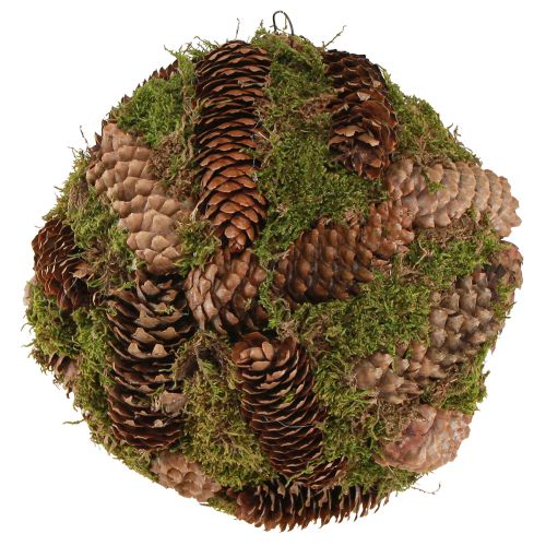 daiktų Tikrų kūgių dekoratyvinis rutulys su samanų natūralia puošyba Ø25cm H25cm