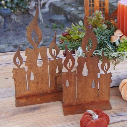 Floristik24 Patina deco stovinčios žvakės Kalėdų puošmena H20cm