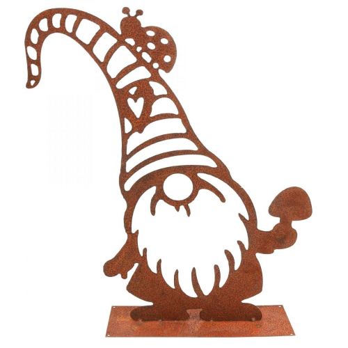 Patina dekoratyvinis gnome metalinis dekoratyvinis stovas H43cm
