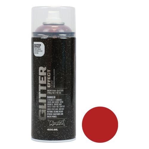 daiktų Glitter Spray Red Montana Glitter Spray Christmas Red 400ml