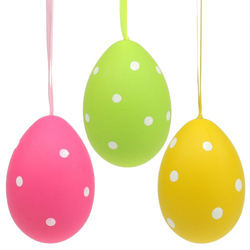Floristik24 Kiaušinio plastikas spalvotas 15cm pakabinimui 3 vnt