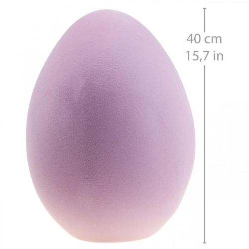 Floristik24 Velykinis margutis plastikinis didelis dekoratyvinis margutis purpurinis flokuotas 40cm