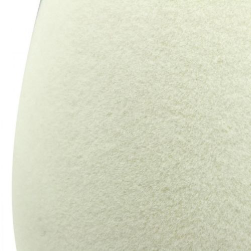 Floristik24 Velykinis kiaušinis didelis kreminis dekoratyvinis kiaušinis flokuotas vitrinos dekoravimas 40cm