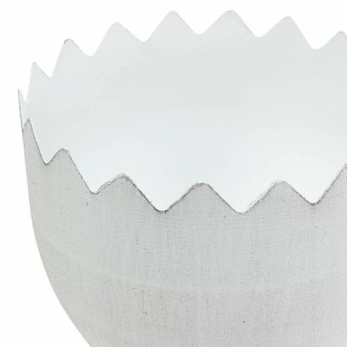 Floristik24 Kiaušinio lukšto vazonas su kojelėmis Ø13cm H21cm baltas