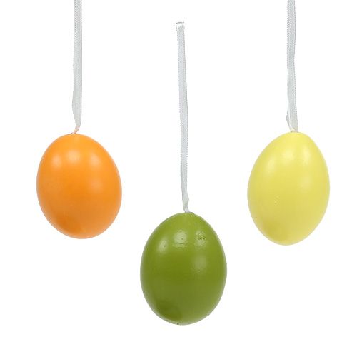 Floristik24 Kabantis kiaušinis žalias-oranžinis 6cm 12vnt