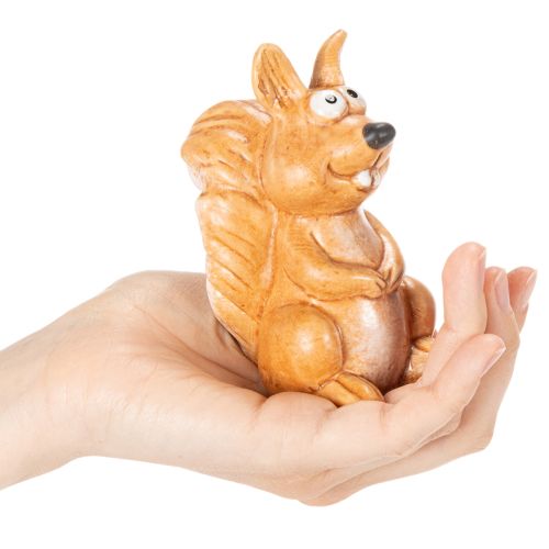 Sėdinčios voverės figūrėlė rudens dekoracijai, 10 cm | Floristik24.lt