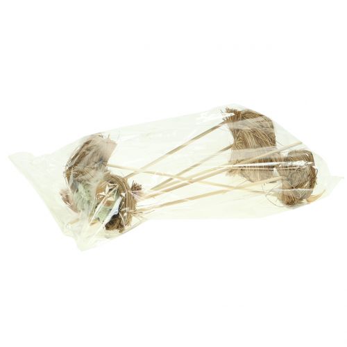 Floristik24 Deco kištukas paukščių lizdas, Velykinė puošmena, lizdelis su margučiais 23cm 6vnt