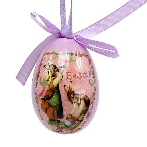 Floristik24 Kiaušiniai su raštu purpurinė-rožinė 5-8cm 8vnt