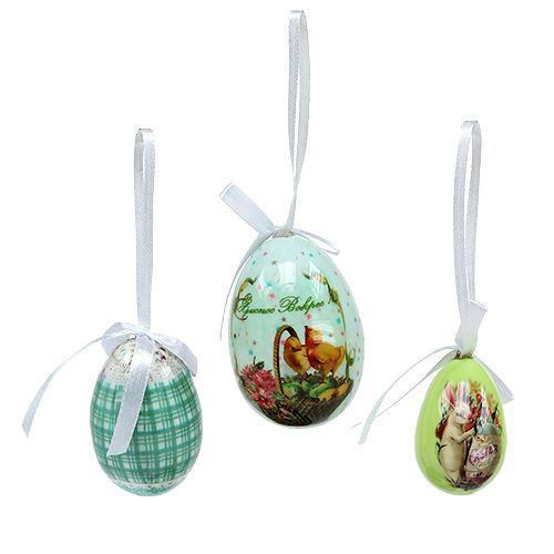 Floristik24 Kiaušiniai kabinti žalias asortimentas. 5-8cm 8vnt
