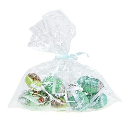 Floristik24 Kiaušiniai kabinti žalias asortimentas. 5-8cm 8vnt