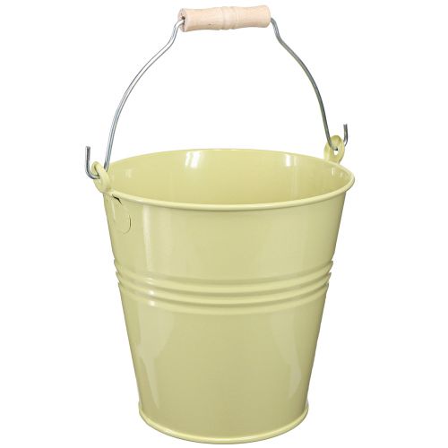 daiktų Metalinis kibiras vazonas žaliai geltonos spalvos 26x22,5x23cm 6l