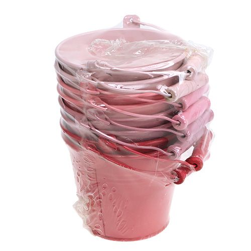 Floristik24 Kibiras rožinis mišinys Ø12cm H10cm 8vnt
