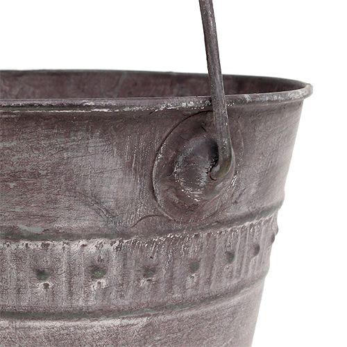 Floristik24 Kibiras Cinkas Ø15cm H12cm Violetinė skalbta