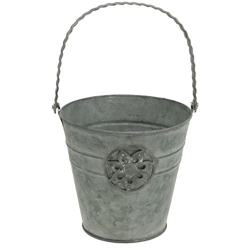 Floristik24 Kibiras su gėle Ø16cm H15cm cinko