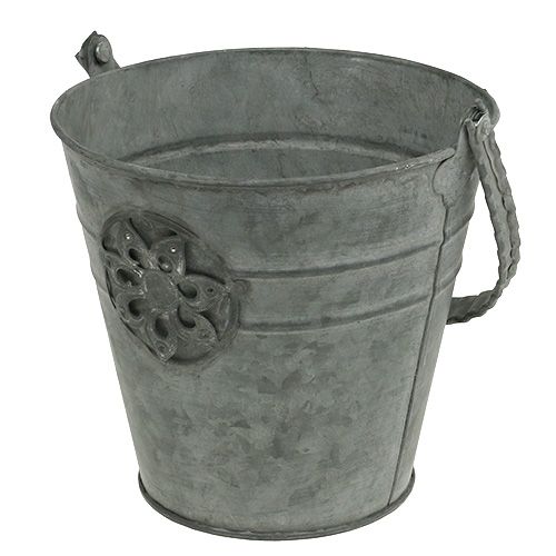 Floristik24 Kibiras su gėle Ø16cm H15cm cinko