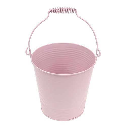 Floristik24 Kibiras su grioveliais pastelinės rožinės spalvos raštu Ø14,5cm H14,5cm