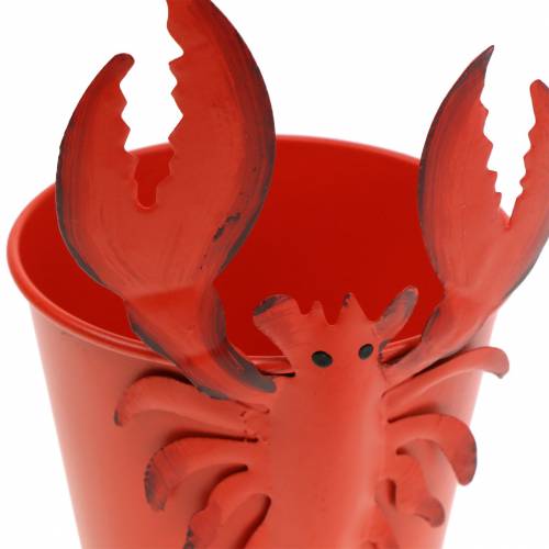 daiktų Dekoratyvinis kibiras omaras metalinis raudonas Ø8cm H13cm 3 vnt