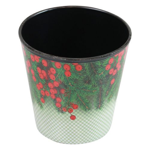 Floristik24 Gėlių vazonas Kalėdų vazono kibiras Ilex Ø15,5cm H13cm