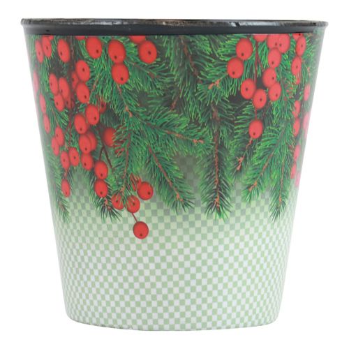 Floristik24 Gėlių vazonas Kalėdų vazono kibiras Ilex Ø15,5cm H13cm