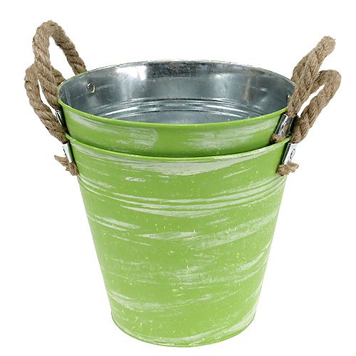 Floristik24 Kibiras spyruoklinis žalias Ø25cm H24cm 2vnt