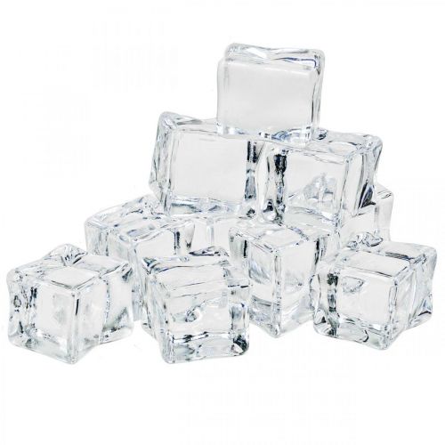 Floristik24 Dirbtiniai ledo kubeliai dekoratyvinis ledas skaidrus 2,5×3×2,5cm 12 vnt.