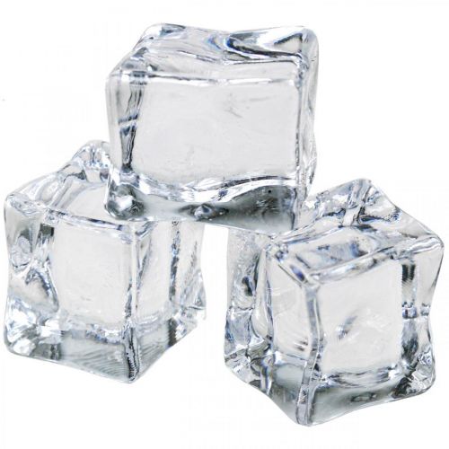Floristik24 Dirbtiniai ledo kubeliai dekoratyvinis ledas skaidrus 2,5×3×2,5cm 12 vnt.