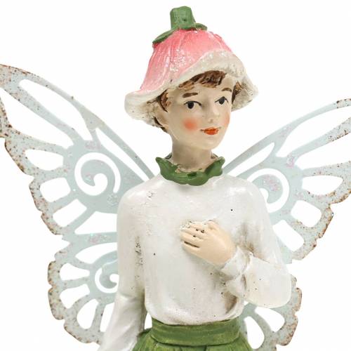Floristik24 Deco figūrėlė elfų pora balta, rožinė, žalia H20cm 2vnt