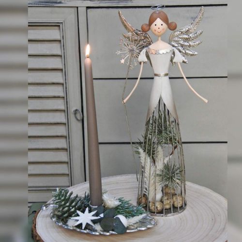 Floristik24 Angelo figūrėlė metalinė, žibintuvėlis Kalėdos H31,5cm