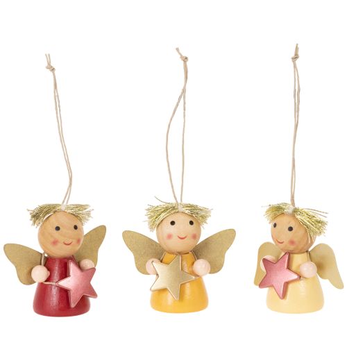 Dekoratyvinis angelo pakabukas su žvaigžde pakabinimui, 5 cm, 9 dalys pirkti | Floristik24.lt